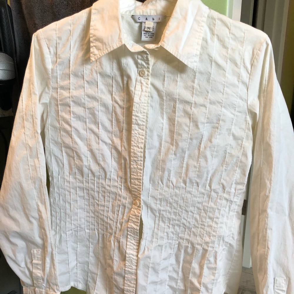 CAbi tuxedo blouse white size M EUC